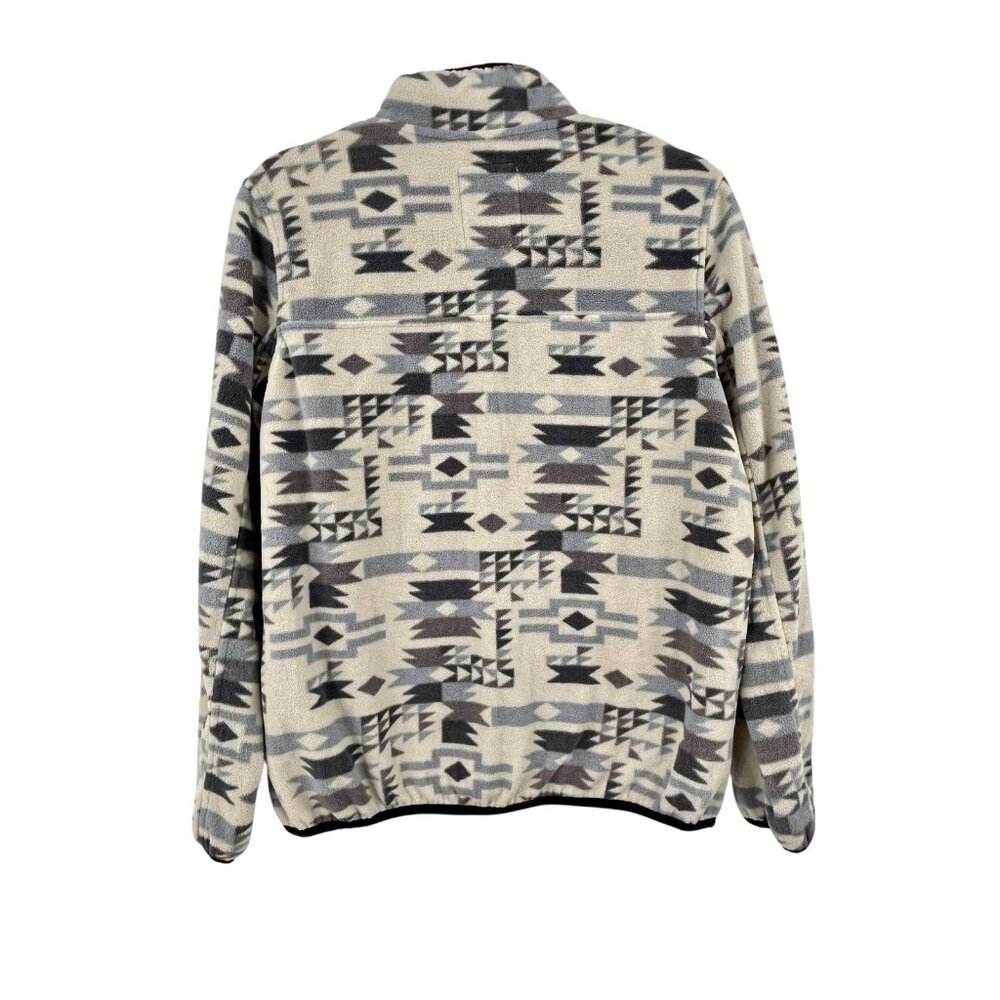 KAVU Men's Gray Aztec Geometric 1/4 Snap Popover Fleece Medium - Picture 6 of 6